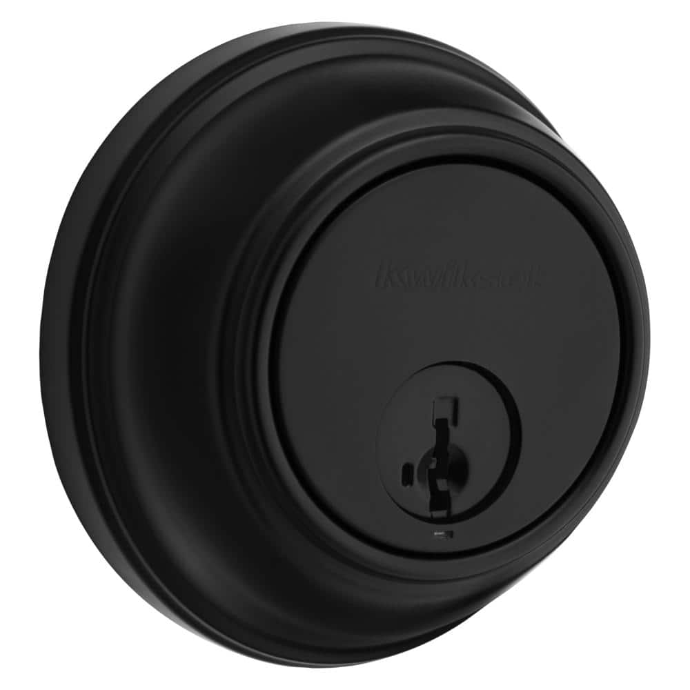 817 Series Matte Black Single Cylinder Round Deadbolt Featuring SmartKey Security