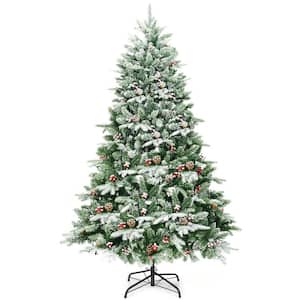 6.5 ft. Pre-Lit LED Slim Fraser Fir Artificial Christmas Tree with 450 White Lights Spruce Tree