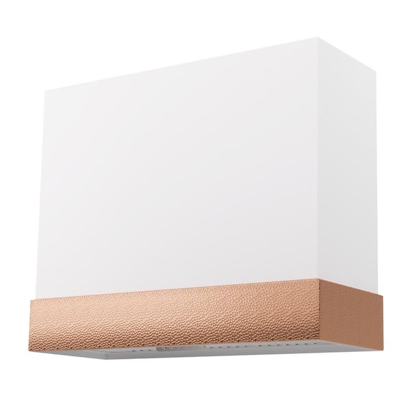 Akicon 36 in Stainless Steel Range Hood with Powerful Vent Motor, 600 CFM, 3-Speed, Wall Mount, in White with Copper