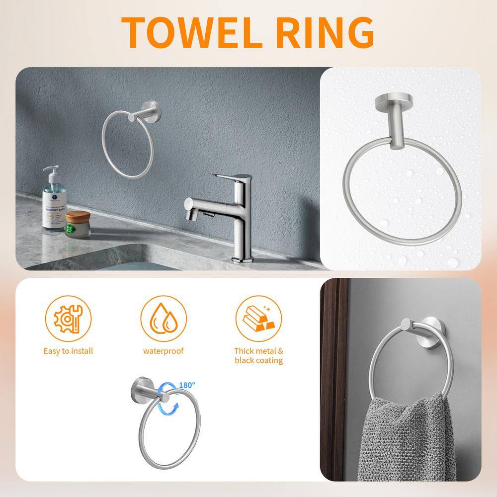 Brushed Nickel Stainless Steel 3-Piece Bathroom Hardware Set