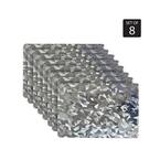 Metallic Leaf 18 in. x 12 in. Grays Vinyl Placemats (Set of 8)