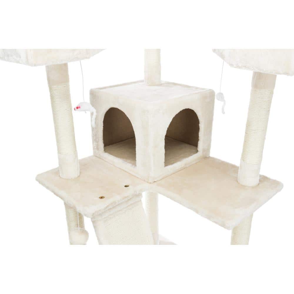 Celeste Cream Plush 69" Cat Tree with Sisal Posts