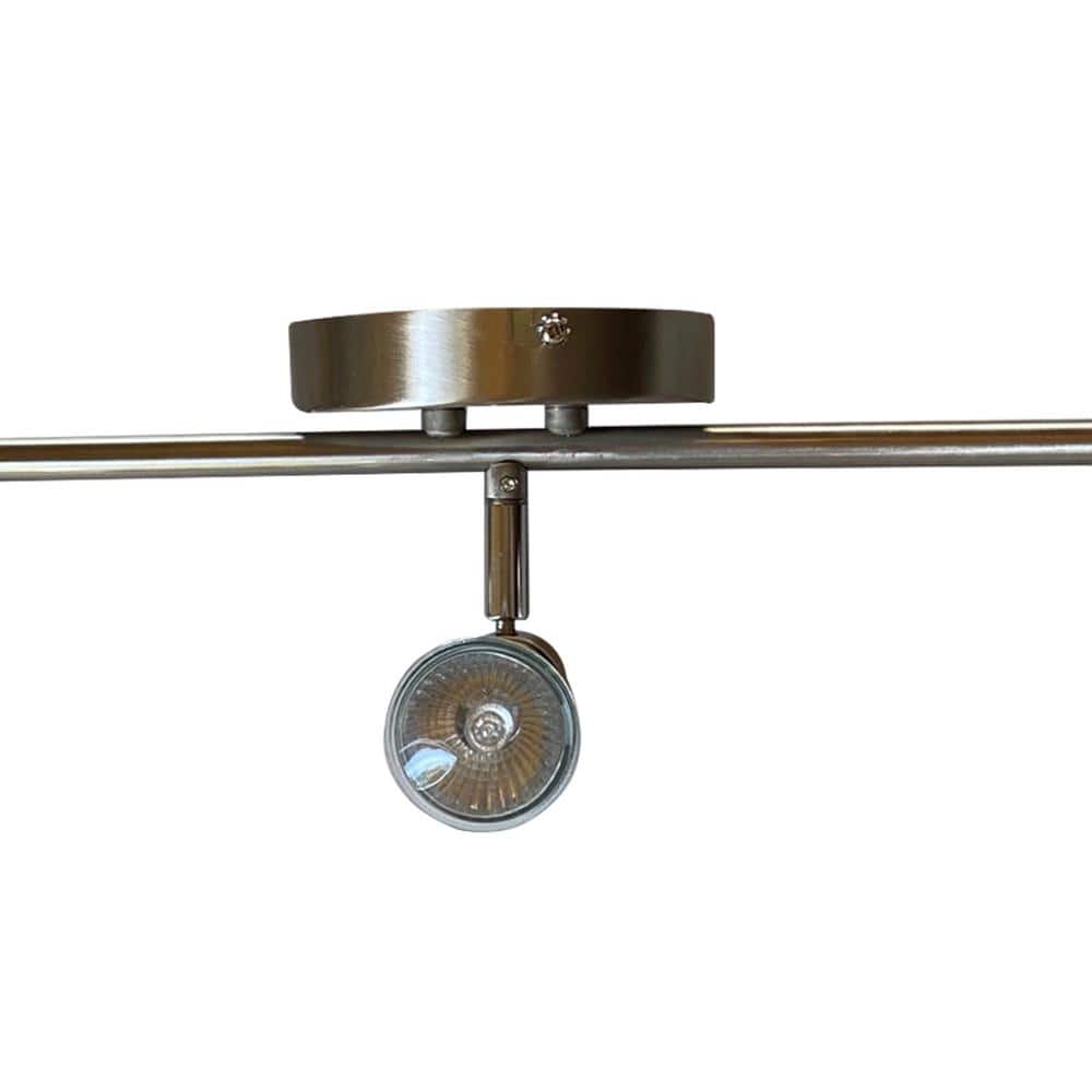 Satin Nickel 3-Light Adjustable Track Lighting Fixture
