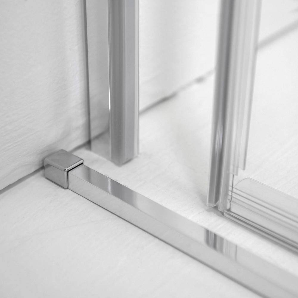 Tidy 60" x 78" Frameless Clear Glass Shower Door with Chrome Finish