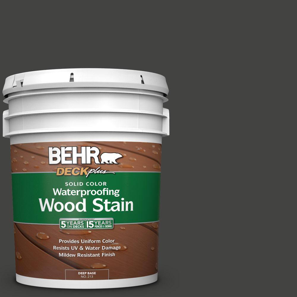 Behr Deckplus 5 Gal Sc 102 Slate Solid Color Waterproofing Exterior Wood Stain 21305 The Home Depot