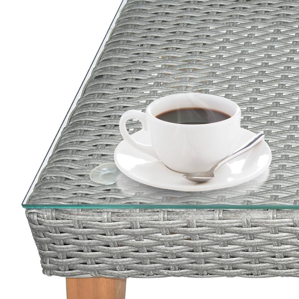 Gray 4-Piece Steel and Resin Rattan Patio Set