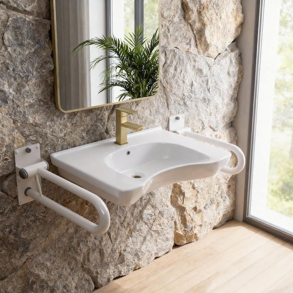 Zeafive 25.5 in. L x 21.8 W x 5.3 D U-shaped ADA Wall-Mounted