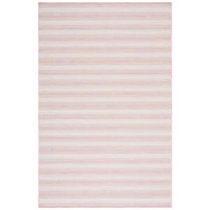 Hampton Pink Ivory/Multi 6 ft. x 10 ft. Faded Striped Indoor/Outdoor Area Rug