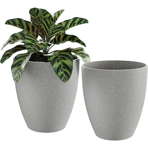 Modern 15 in. L x 10 in. W x 10 in. H Sandy Ceramic Round Indoor/Outdoor Planter (2-Pack)