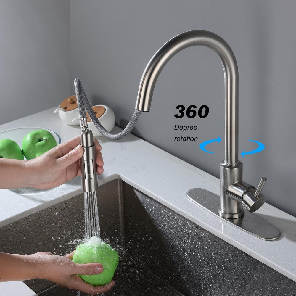Brushed Nickel Stainless Steel Pull Down Touch Kitchen Faucet