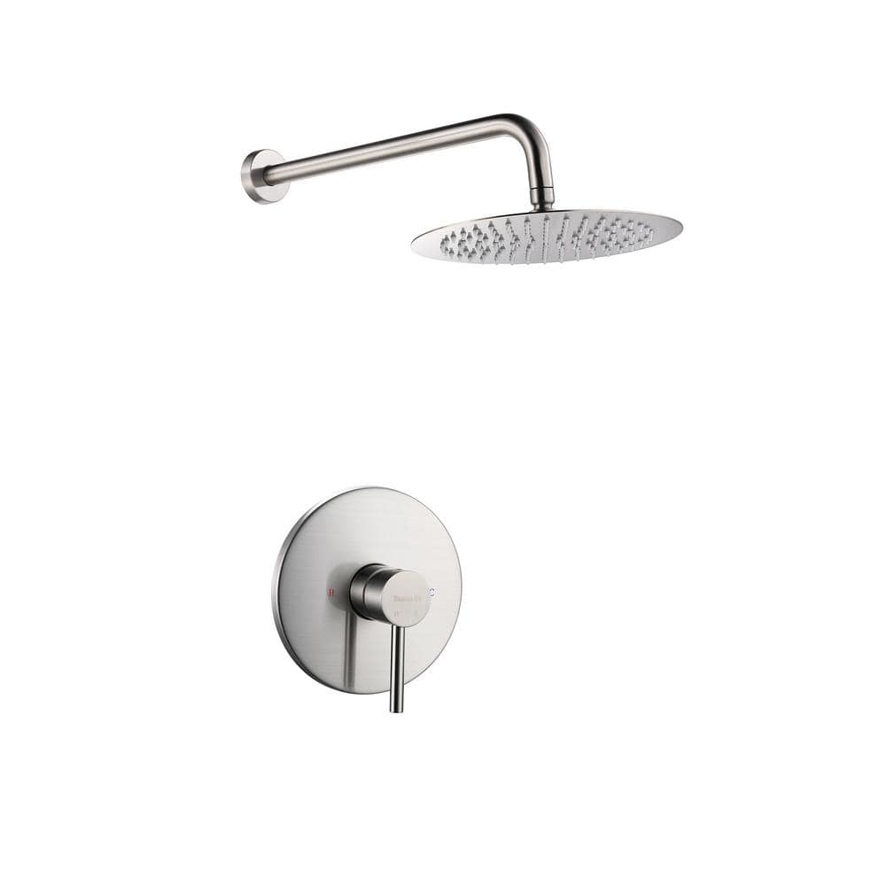 1-Spray Patterns with 1.5 GPM 10 in. Wall Mount Rain Fixed Shower Head in B