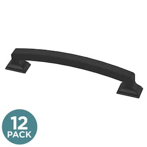 Classic Edge 5-1/16 in. (128 mm) Matte Black Cabinet Drawer Pull (12-Pack)