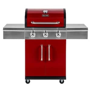 3-Burner Propane Gas Grill in Red