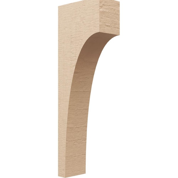 Ekena Millwork Thin Series 2 5 in. x 10 in. x 30 in. Stockport Rough Cedar Woodgrain Timberthane Polyurethane Corbel in Primed Tan