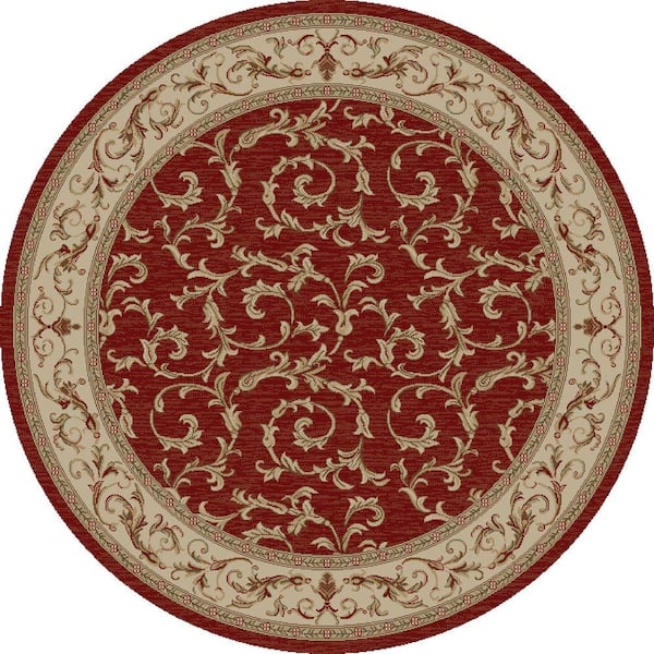 Concord Global Trading Jewel Veronica Red 5 ft. Round Area Rug