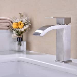 Aaron Single Hole Single-Handle Bathroom Faucet in Brushed Nickel