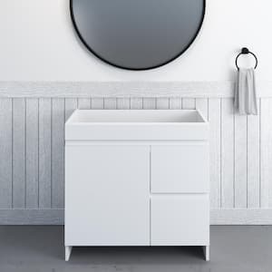 Mace 40 in. W x 18 in. D x 34 in. H Bath Vanity Cabinet without Top in White with Right-Side Drawers