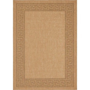 Outdoor Greek Key Light Brown 8' 0 x 11' 4 Area Rug