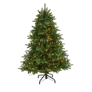 5 ft. South Carolina Spruce Artificial Christmas Tree with 300 White Warm Lights and 1370 Bendable Branches
