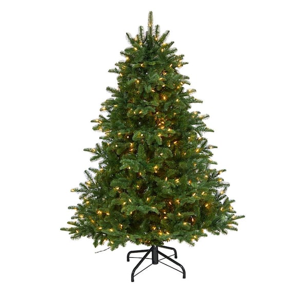 Nearly Natural 5 ft. South Carolina Spruce Artificial Christmas Tree with 300 White Warm Lights and 1370 Bendable Branches