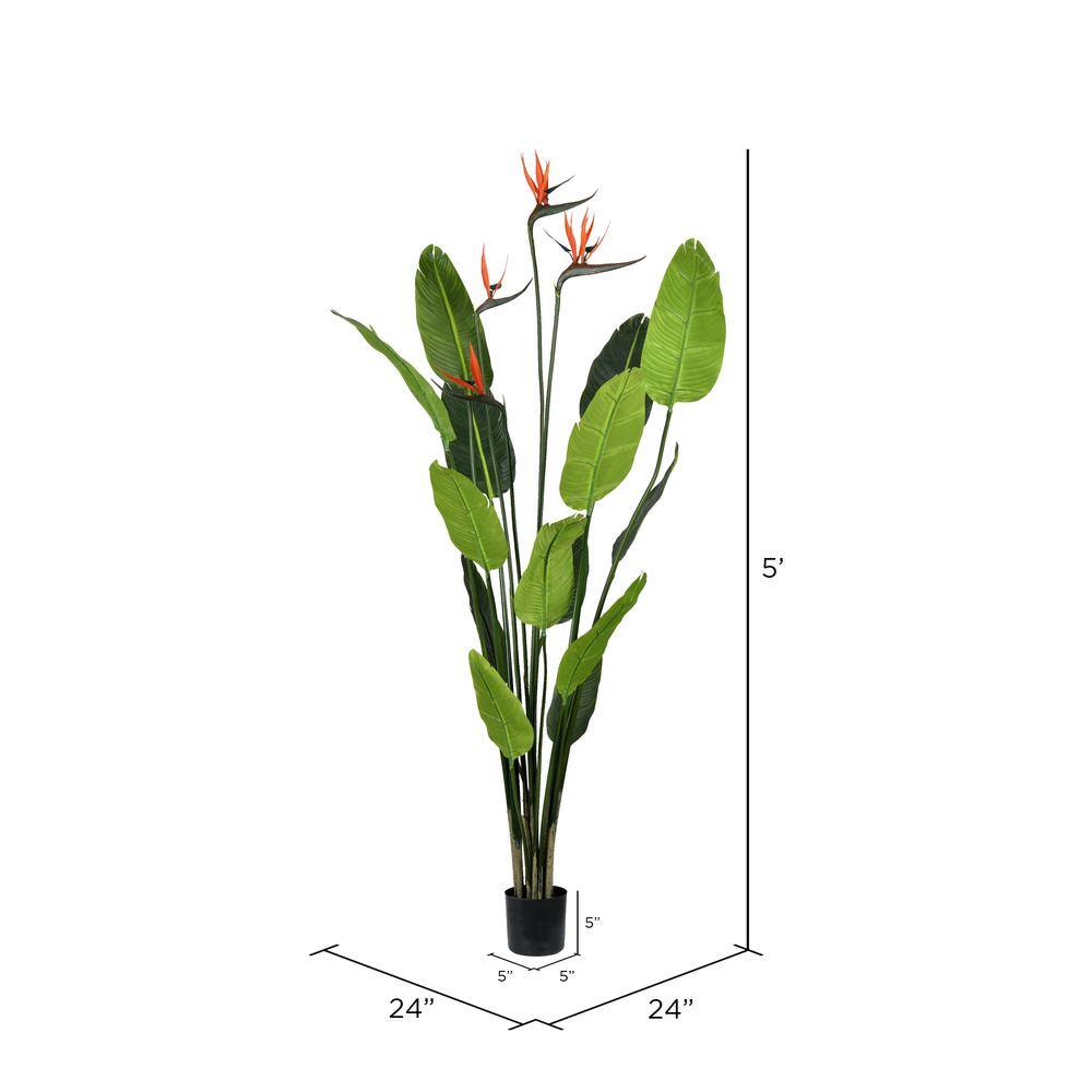 Tiny Green Plastic Bird of Paradise Floor Plant