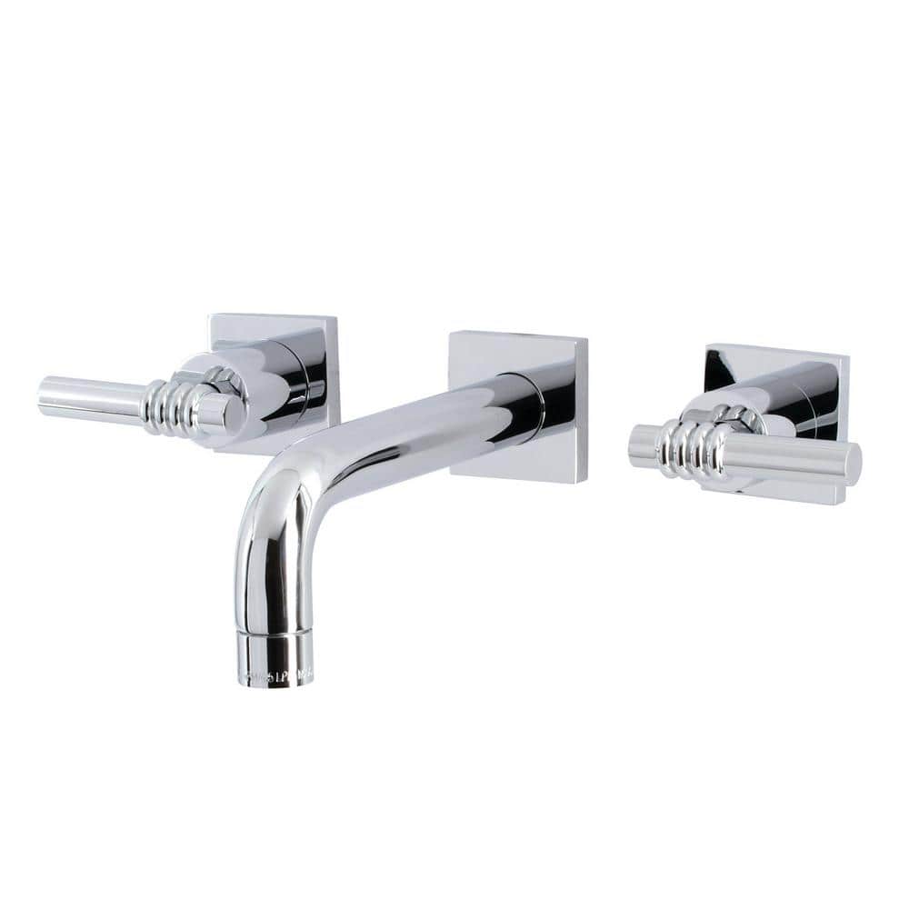 Kingston Brass Milano 2-Handle Wall-Mount Bathroom Faucets in Polished ...