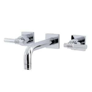 Milano 2-Handle Wall-Mount Bathroom Faucets in Polished Chrome