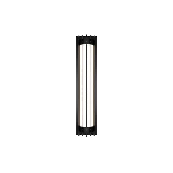 Moline 24 in. Black Indoor/Outdoor Hardwired Wall Sconce Integrated LED with Selectable 4CCT 2700K-3000K-3500K-4000K