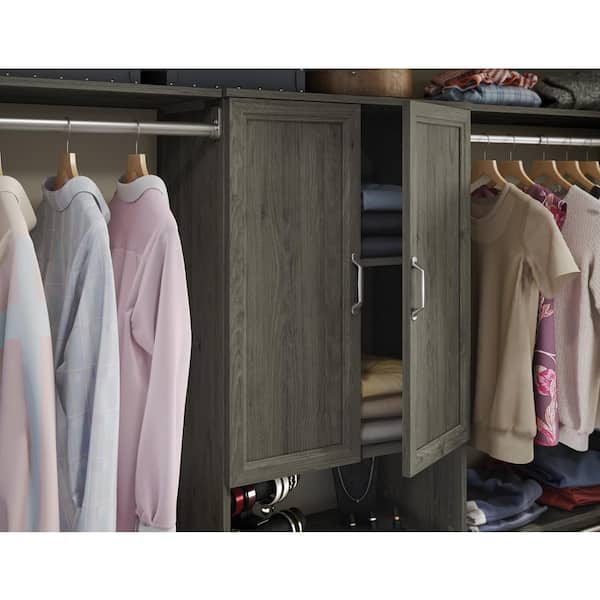 Style+ 25 in. W Traditional Coastal Teak Closet Door Kit