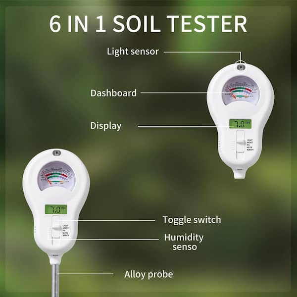 OGETFUUR 2.8 in. x 10.6 in. Soil Moisture Meter, Plant Water Monitor, Hygrometer Sensor for Gardening, Easy-to-Read Large Dial