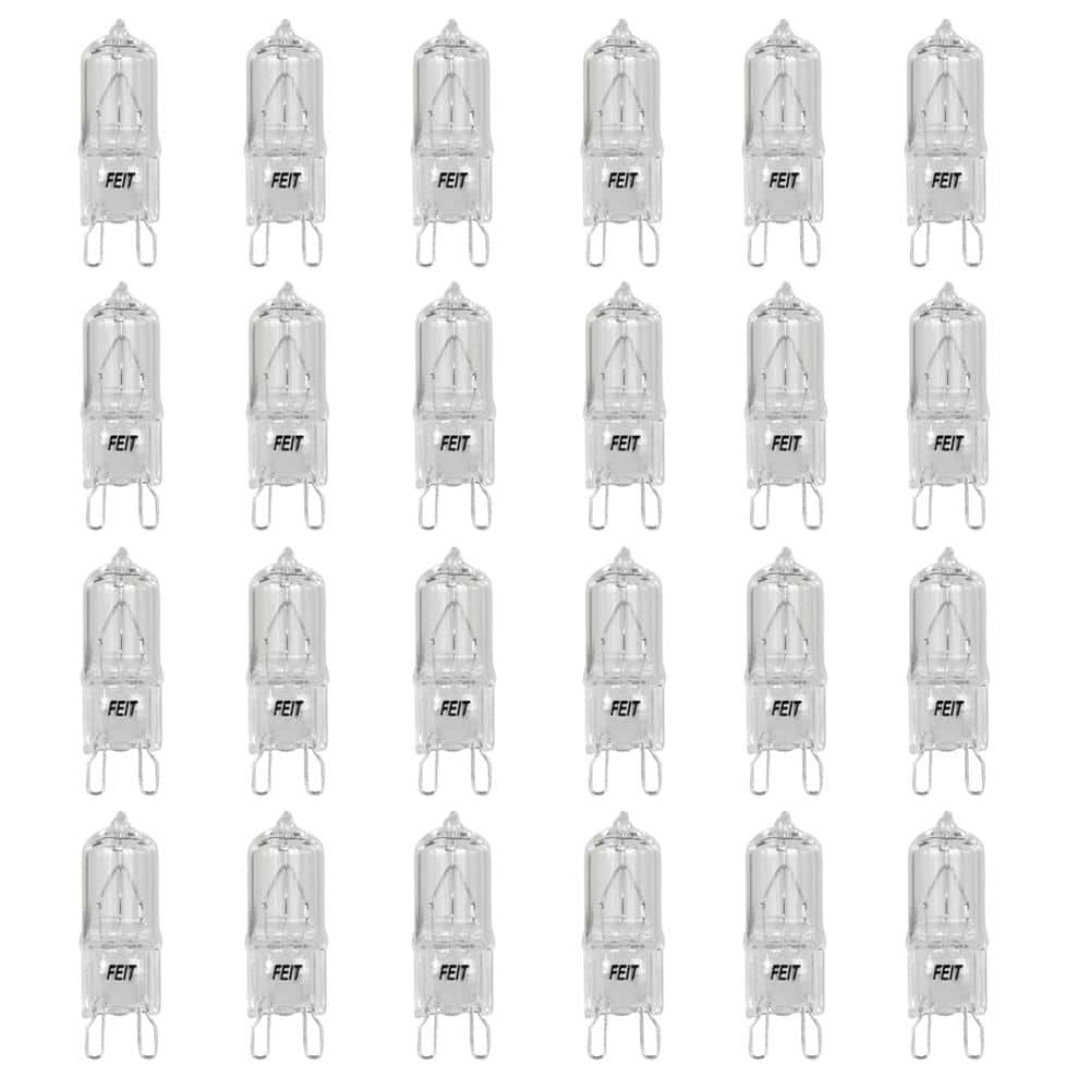 Feit Electric 25-Watt Bright White (3000K) T4 G9 Bi-Pin Base Dimmable Decorative Halogen Light Bulb (24-Pack)