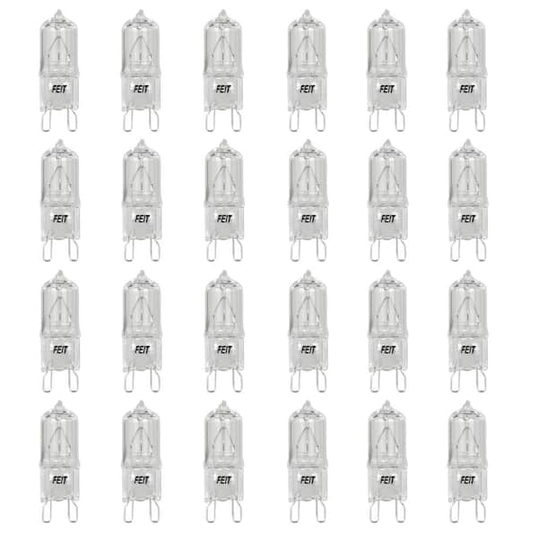 Feit Electric 25-Watt Bright White (3000K) T4 G9 Bi-Pin Base Dimmable Decorative Halogen Light Bulb (24-Pack)