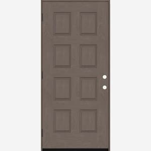 Regency 32 in. x 80 in. 8-Panel RHOS Ashwood Stain Mahogany Fiberglass Prehung Front Door