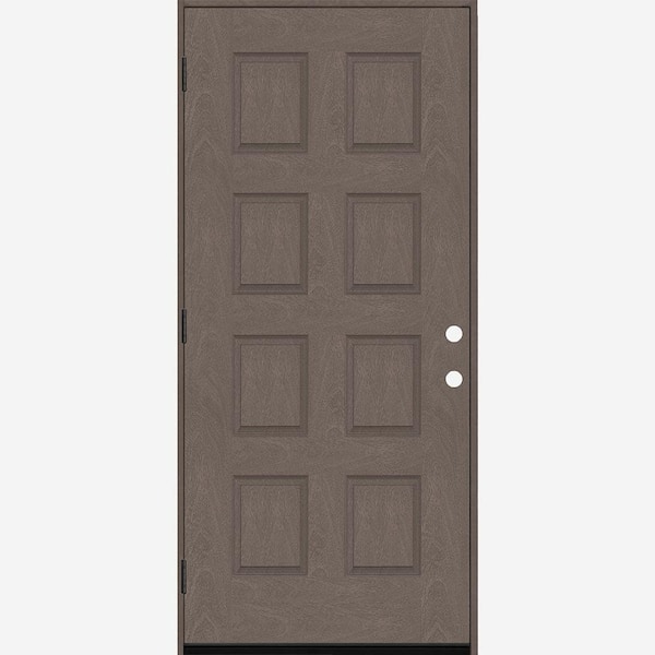 Steves & Sons Regency 32 in. x 80 in. 8-Panel RHOS Ashwood Stain Mahogany Fiberglass Prehung Front Door