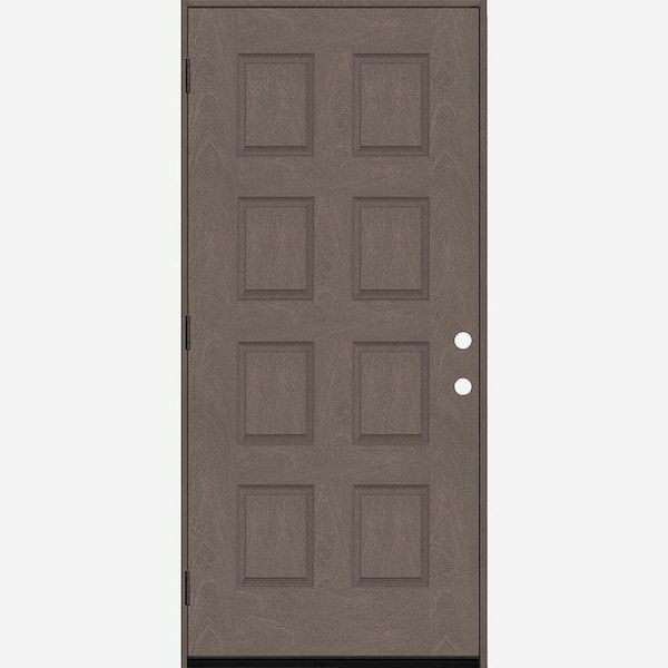 Regency 42 in. x 96 in. 8-Panel RHOS Ashwood Stain Mahogany Fiberglass Prehung Front Door