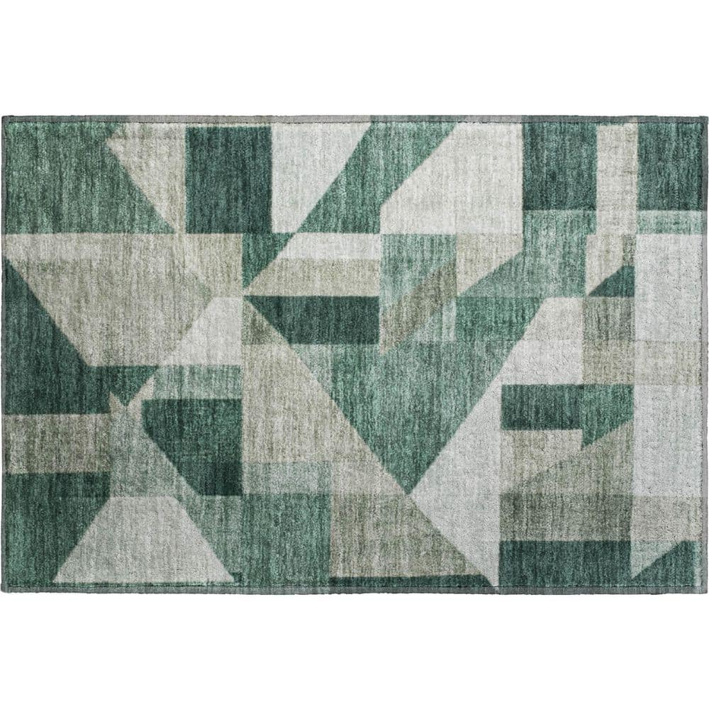 Mayfield Premium Machine Washable Abstract AMF2365 Basil 2 ft. x 3 ft. Accent Rug price history on PriceWatchPro