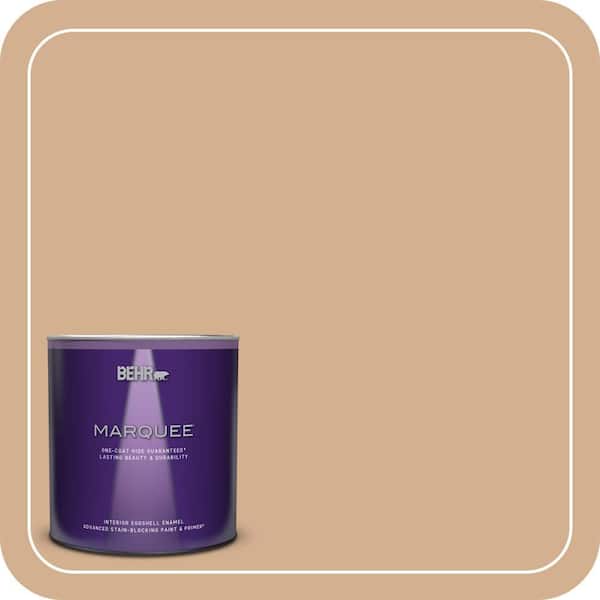 BEHR MARQUEE 1 qt. #MQ2-04 Butterscotch Amber One-Coat Hide Eggshell Enamel Interior Paint & Primer