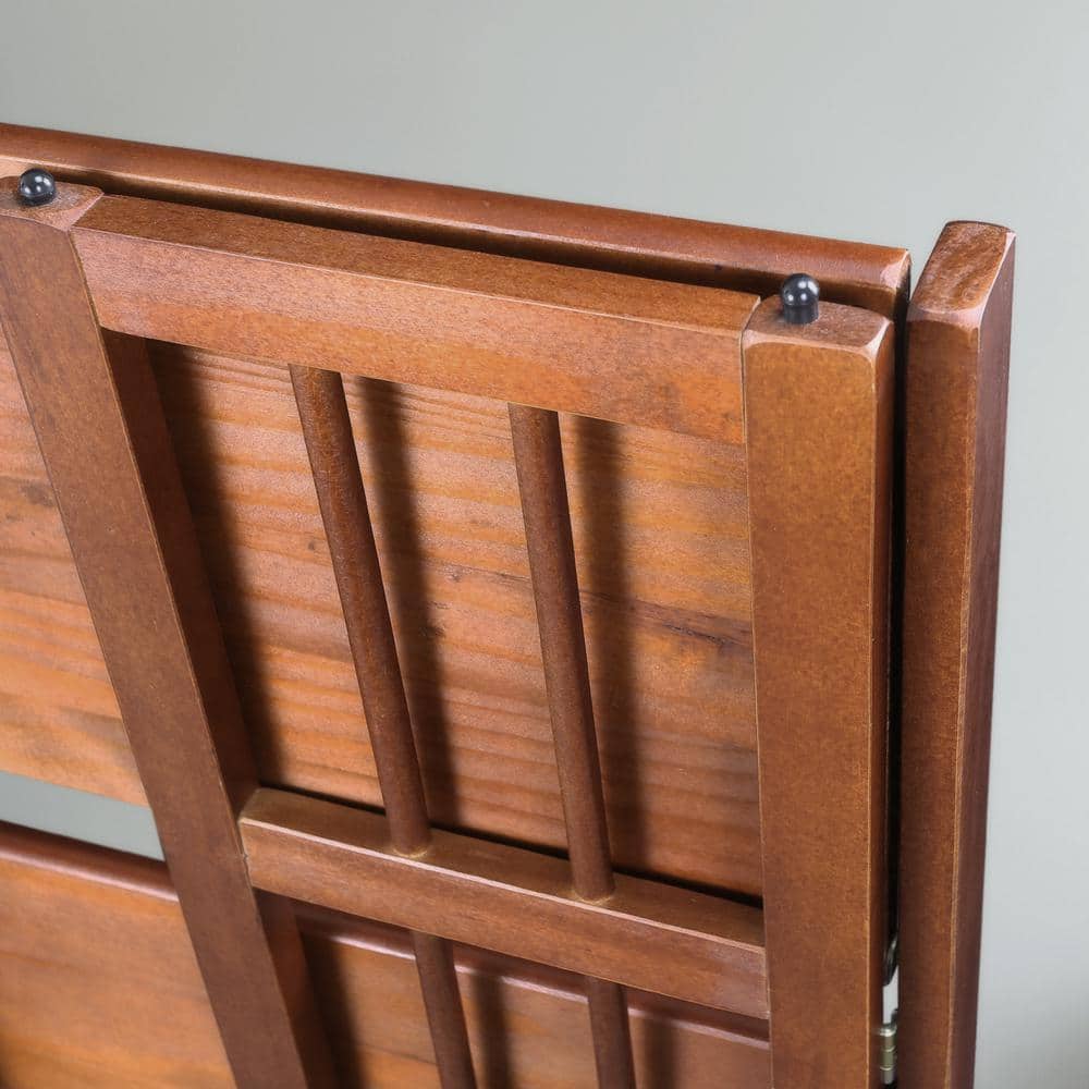 Walnut 3-Shelf Adjustable Folding Stackable Bookcase