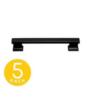 Hexa Series 5 in. (128 mm) Center-to-Center Modern Black Cabinet Handle/Pull (5-Pack)