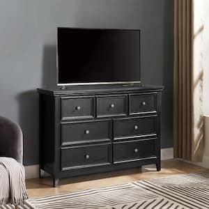 47.25 in. W Black Modern Wood 7-Drawers Dresser, Chest of Drawers Closet Organizers