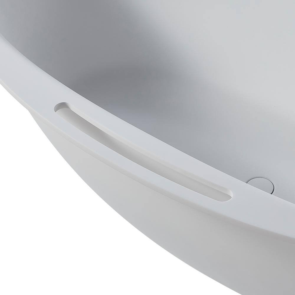 65'' White Fiberglass Freestanding Soaking Bathtub