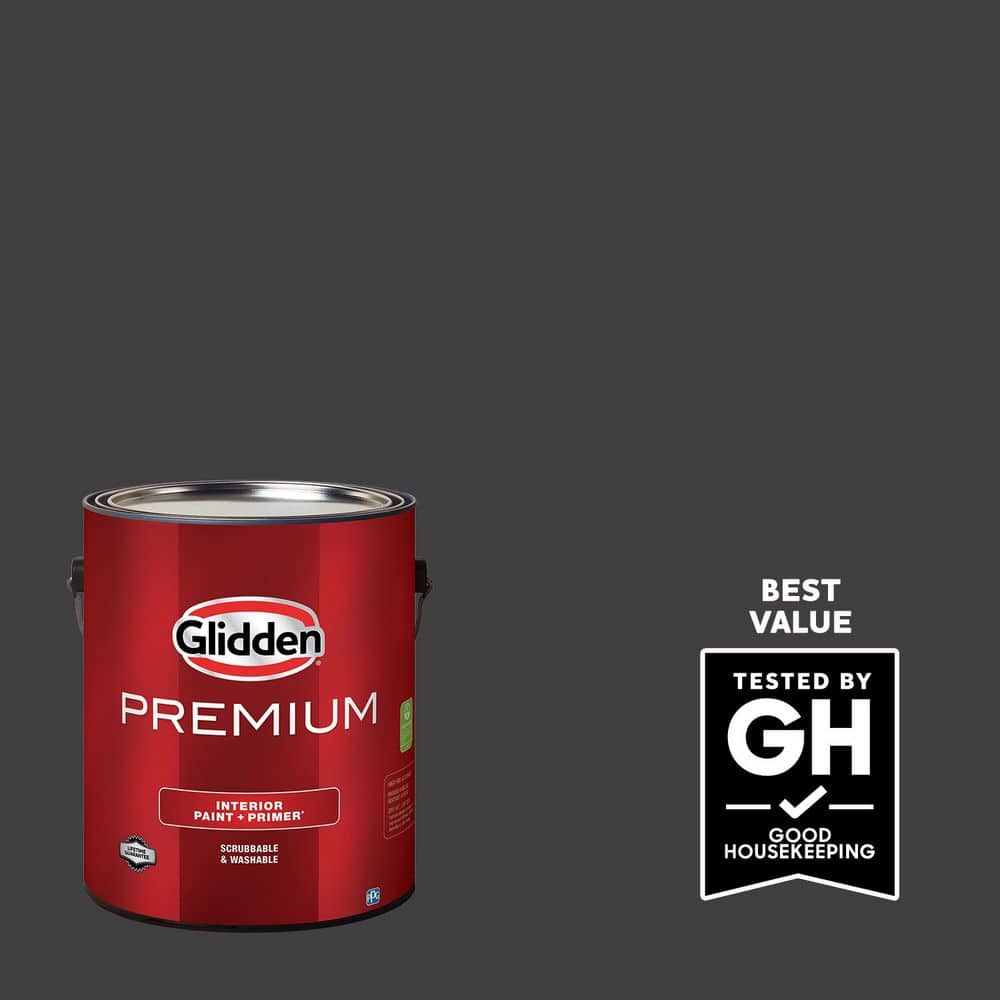 Glidden Premium 1 gal. #PPG1001-7 Black Magic Semi-Gloss Interior