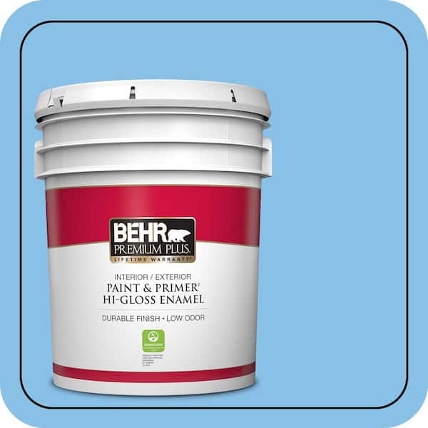 BEHR PREMIUM PLUS 5 gal. #P510-3 Rhodes Hi-Gloss Enamel Interior/Exterior Paint & Primer
