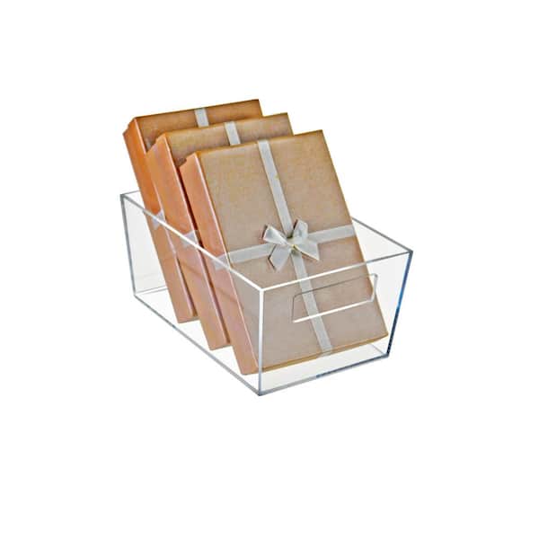Azar Displays 556233 Small Organizer Storage Tote Bin with Handle 9 inchw x 6 inchd x 4 inchh, 4-Pack, Clear