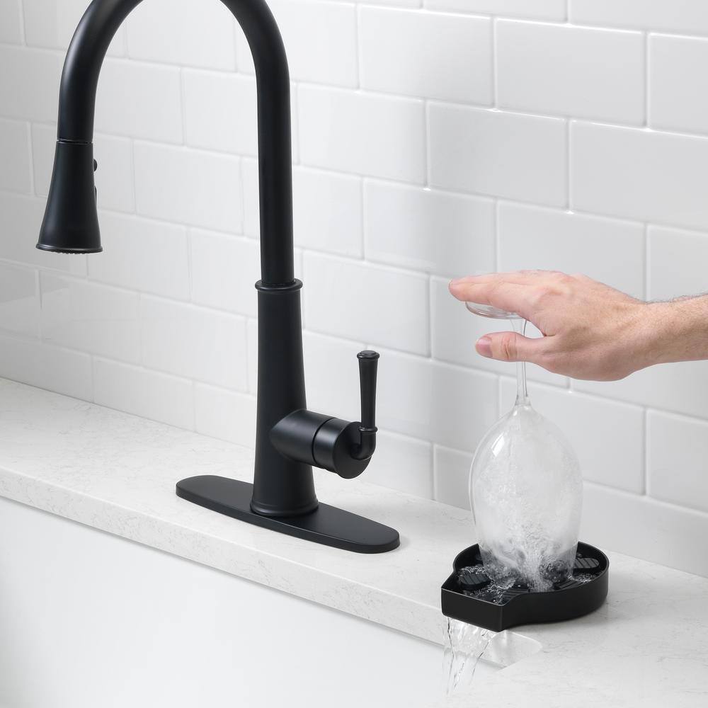 Matte Black Brass Kitchen Sink Glass Rinser