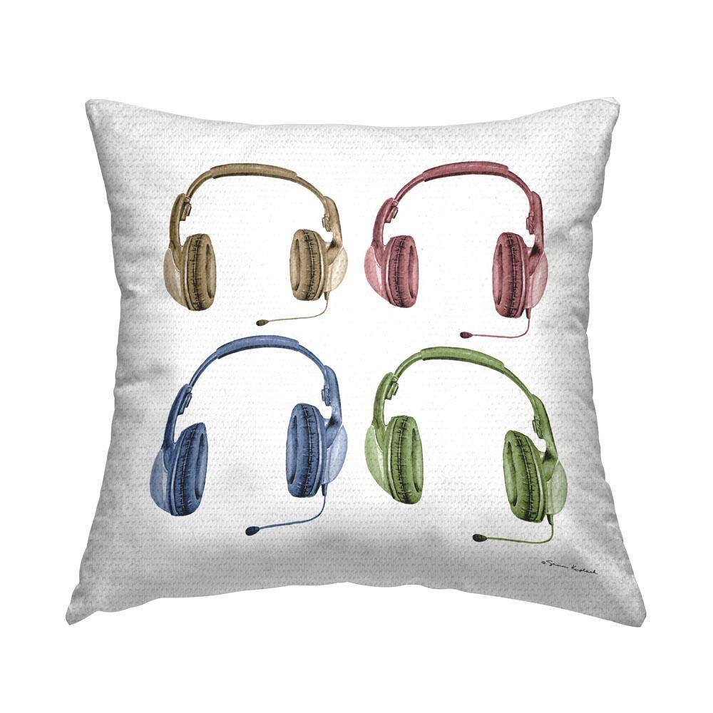 Gaming Headsets Pattern Outdoor Printed Throw Pillow by Sharon Kuplack price history on PriceWatchPro
