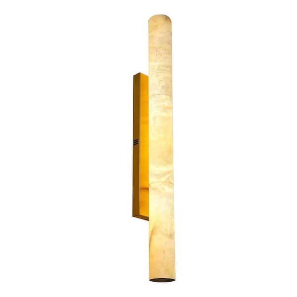 3 in. 1-Light brass LED Wall Mounted Wall Alabaster Sconce with Alabaster Shade Modern Vintage,Soft Lighting,Wall Sconce