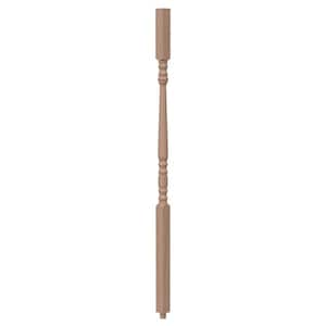 Stair Parts 36 in. x 1-1/4 in. 5205 Unfinished Red Oak Square Top Wood Baluster for Stair Remodel