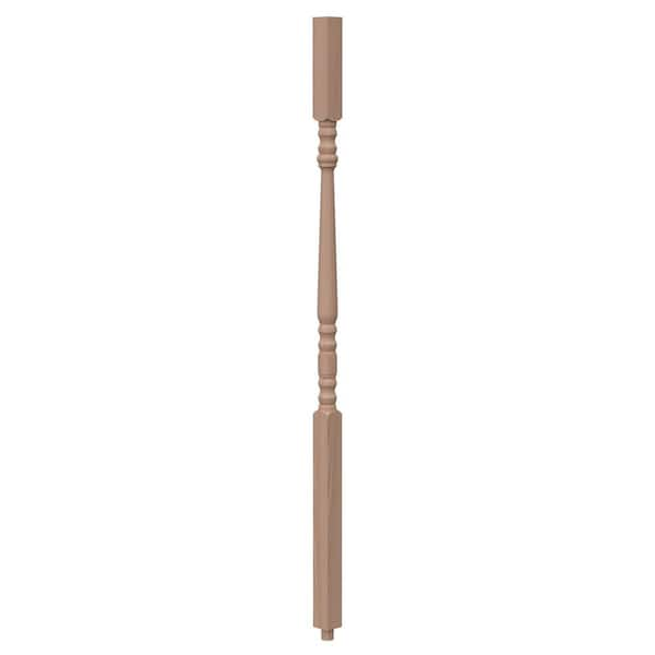 EVERMARK Stair Parts 36 in. x 1-1/4 in. 5205 Unfinished Red Oak Square Top Wood Baluster for Stair Remodel