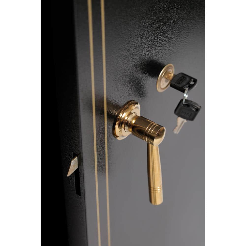 Black Steel 10-Gun Keyed Lockable Security Cabinet